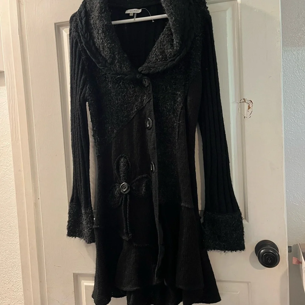 Anthropologie Black Sweater Coat - Picture 1 of 3